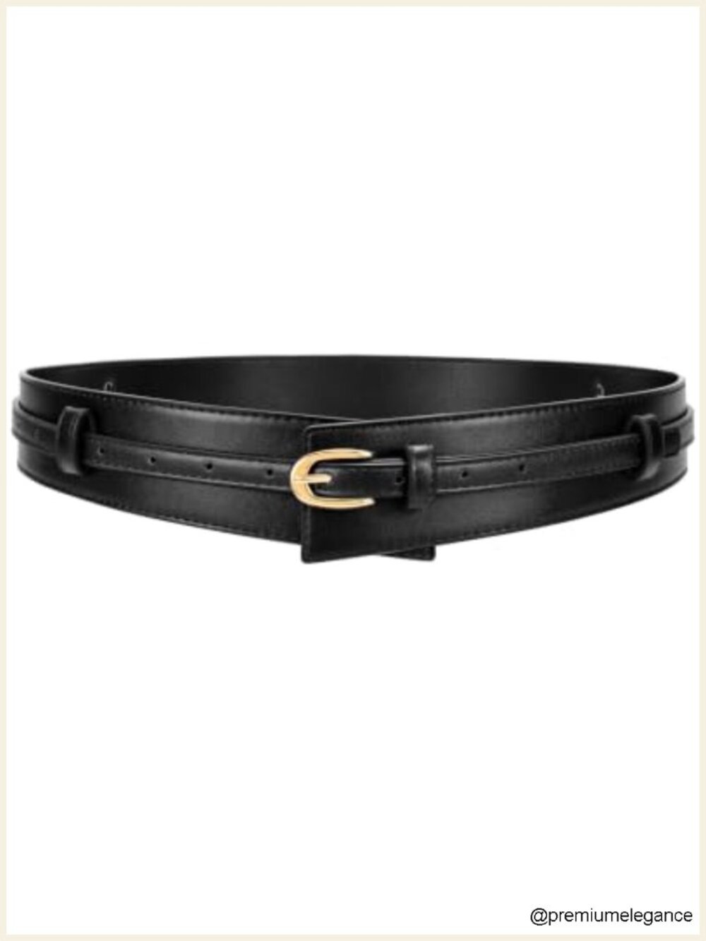 Wide Faux Leather Belt for Women 2-in-1 Detachable Waist Belt